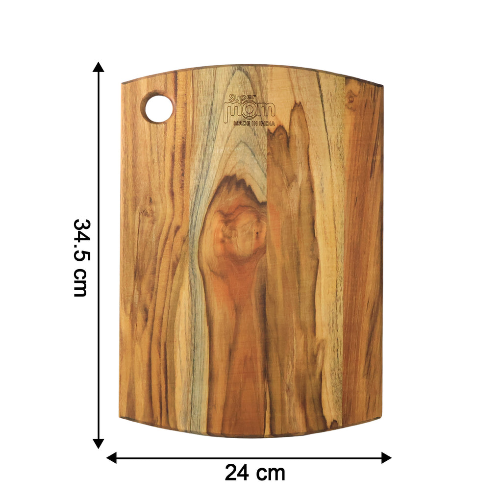 Supermom Premium Teak Wood Chopping Board For Kitchen (1 Pc)