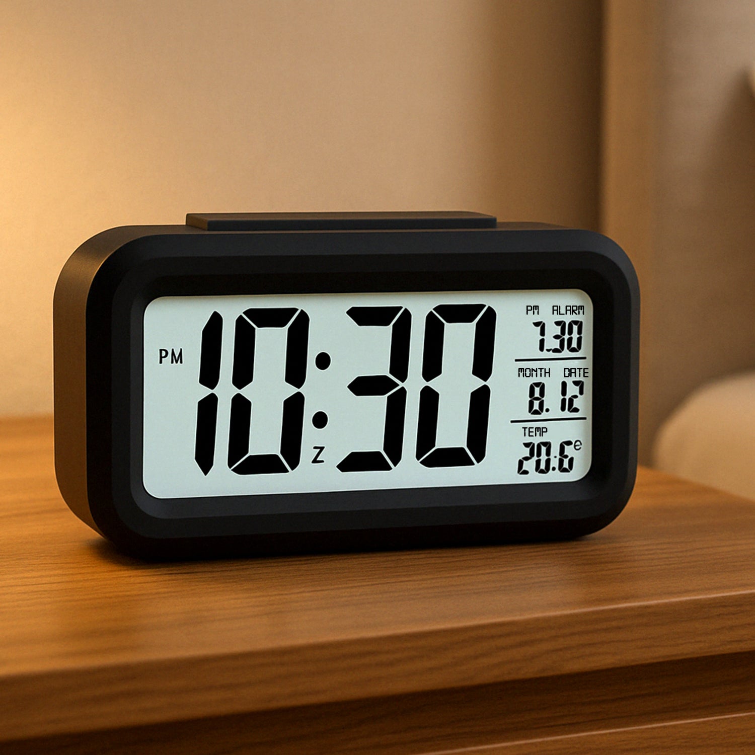 Digital Lcd Alarm Clock With Backlight (1 Pc)