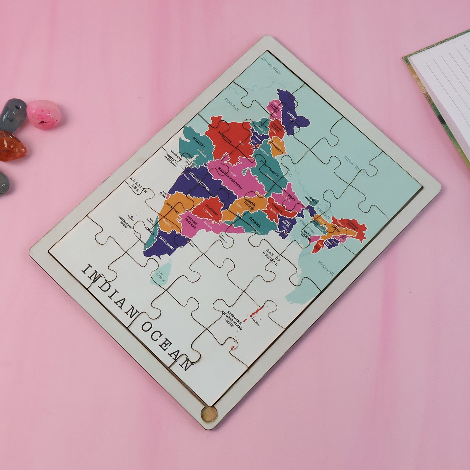 Wooden India Map Puzzle - (1 Set)