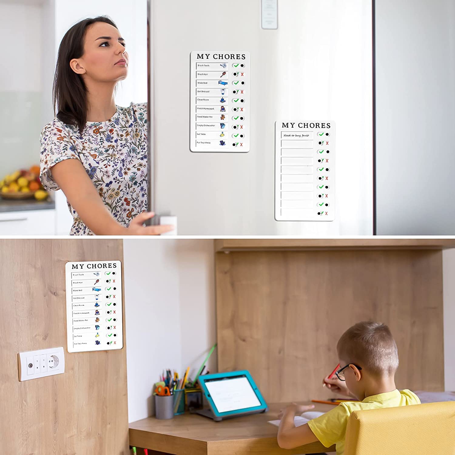 4448 Portable My Chores Home Note Board Management Planning Memo Boards Reminding Time. (Size - 20x12cm)