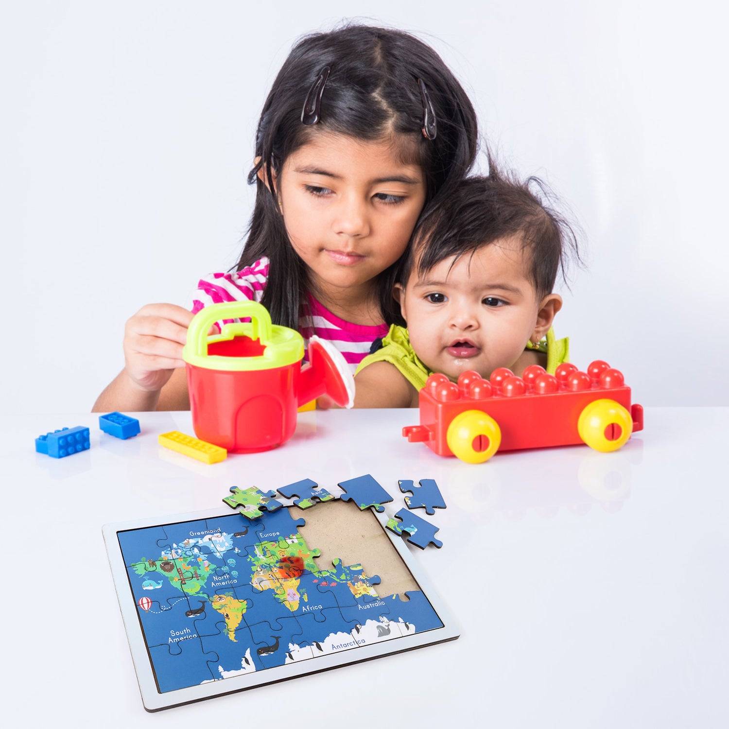 Educational Wooden World Map Puzzle For Kids - (1 Set)